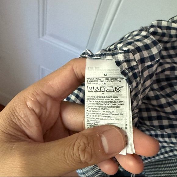 DOEN x GAP black white gingham plaid puff prairie cottage button up midi dress - Picture 9 of 9